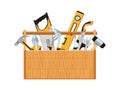 Toolbox with hand tools inside. Royalty Free Stock Photo